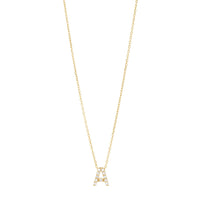 9kt Yellow Gold Bonded Cubic Zirconia Initial Necklace Pendants Bevilles A 