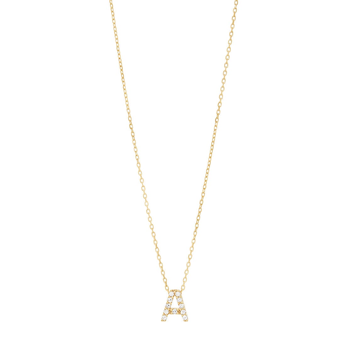 9kt Yellow Gold Bonded Cubic Zirconia Initial Necklace Pendants Bevilles A 