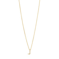 9ct Yellow Gold Silver Infused Cubic Zirconia Initial Necklace Necklaces Bevilles J 