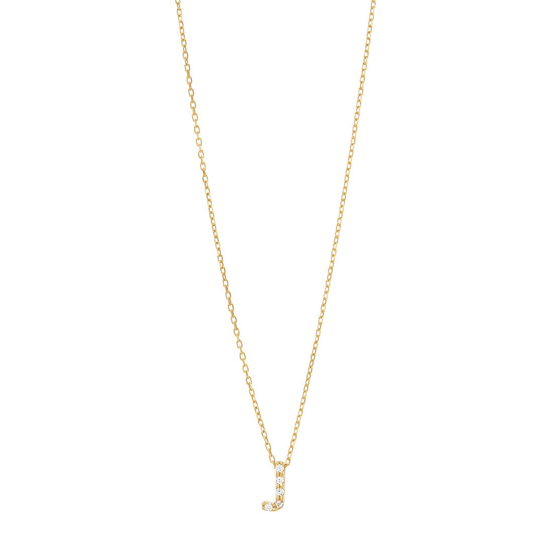 9ct Yellow Gold Silver Infused Cubic Zirconia Initial Necklace Necklaces Bevilles J 