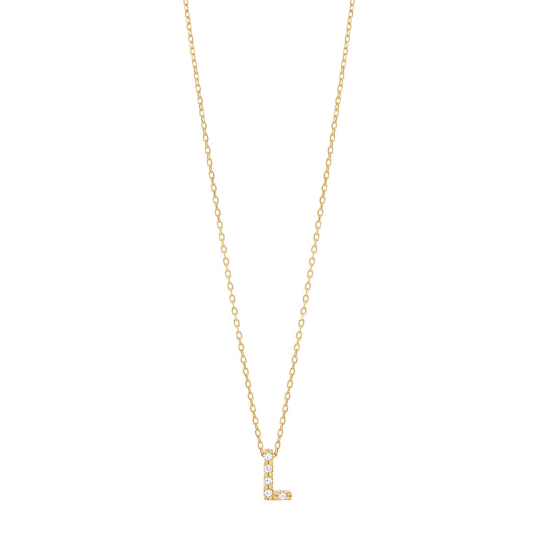 9ct Yellow Gold Silver Infused Cubic Zirconia Initial Necklace Necklaces Bevilles L 