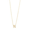 9ct Yellow Gold Silver Infused Cubic Zirconia Initial Necklace Necklaces Bevilles N 