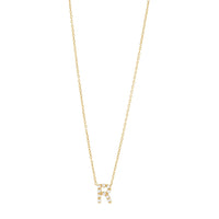 9ct Yellow Gold Silver Infused Cubic Zirconia Initial Necklace Necklaces Bevilles R 