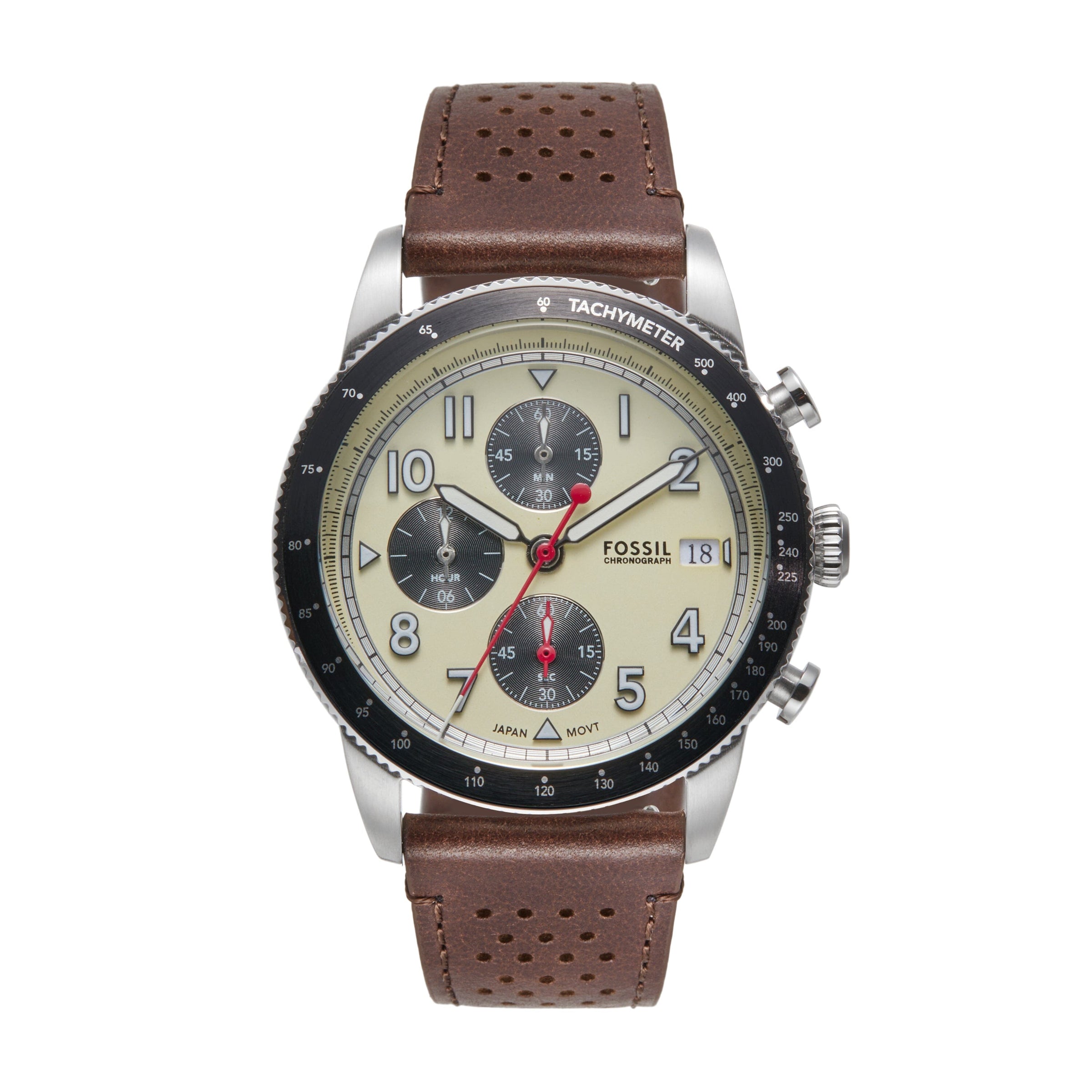 Fossil Sport Tourer Chronograph Brown LiteHide Leather Watch FS6042 Watches Fossil 