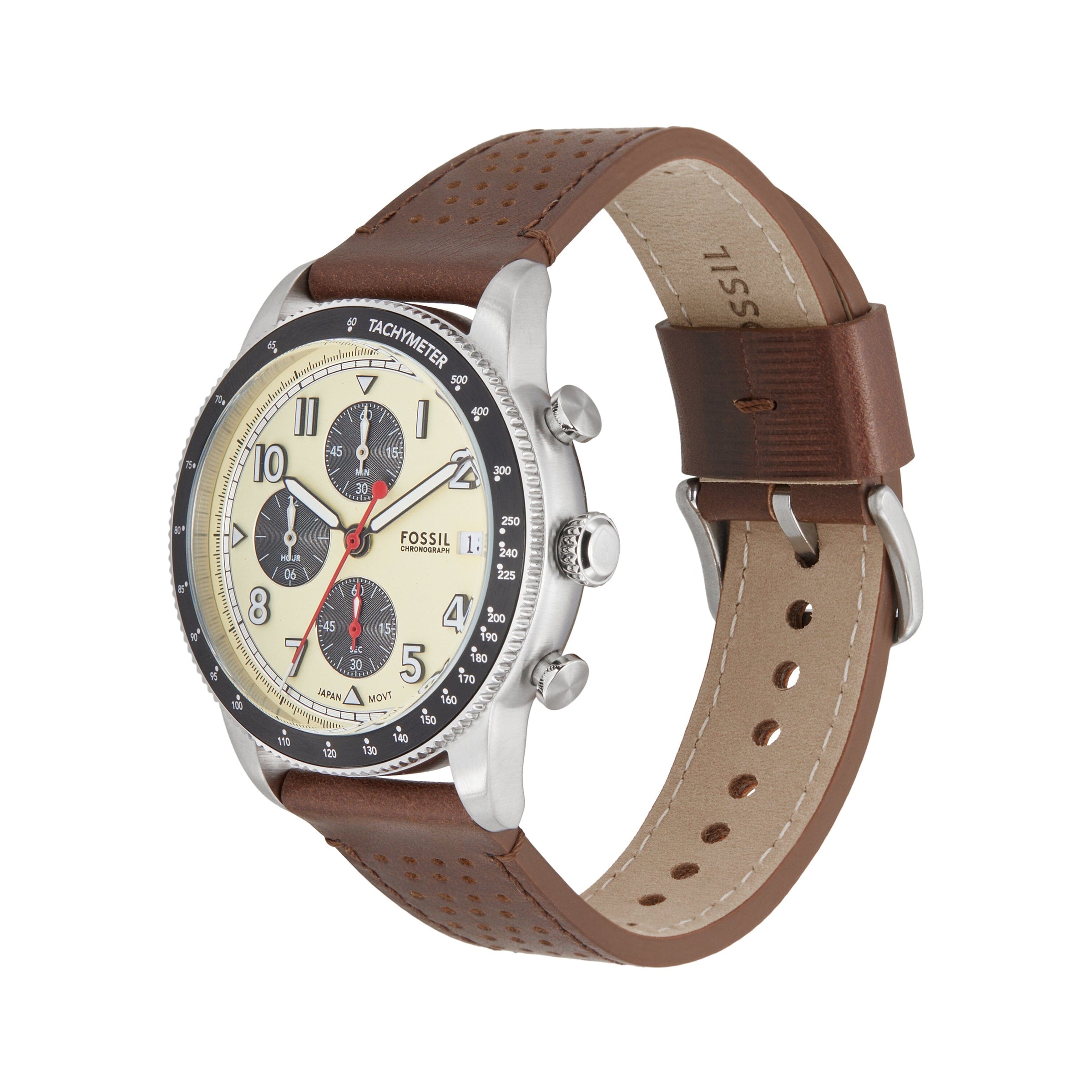 Fossil Sport Tourer Chronograph Brown LiteHide Leather Watch FS6042 Watches Fossil 