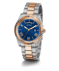 Guess Connoisseur Brushed And Polished Two Tone Case Blue Day Date Dial And Brushed And Polished Two Tone Bracelet GW0265G12 Watches Guess 