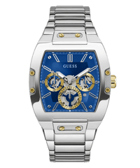 Guess Phoenix Polished Silver Tone Case Sunray Blue Cut Thru Multifunction Dial And Polished Silver Tone Bracelet GW0456G5 Watches Guess 