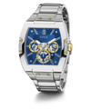 Guess Phoenix Polished Silver Tone Case Sunray Blue Cut Thru Multifunction Dial And Polished Silver Tone Bracelet GW0456G5 Watches Guess 