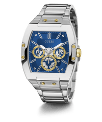 Guess Phoenix Polished Silver Tone Case Sunray Blue Cut Thru Multifunction Dial And Polished Silver Tone Bracelet GW0456G5 Watches Guess 
