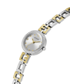 Guess Lady G Polished Silver Tone Case With Crystals Sunray Silver Dial And Polished Silver And Gold Tone Logo Bracelet With Adjustable G Links GW0656L1 Watches Guess 