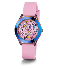 Guess Mini Wonderlust Polished Iridescent Case Sunray Pink Glitz Dial And Light Pink Smooth Silicone Strap GW0678L3 Watches Guess 