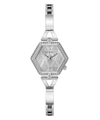 Guess Audrey Polished Silver Tone Case With Crystals Sunray Silver Glitz Dial And Polished Silver Tone Bracelet With Adjustable G Links GW0680L1 Watches Guess 