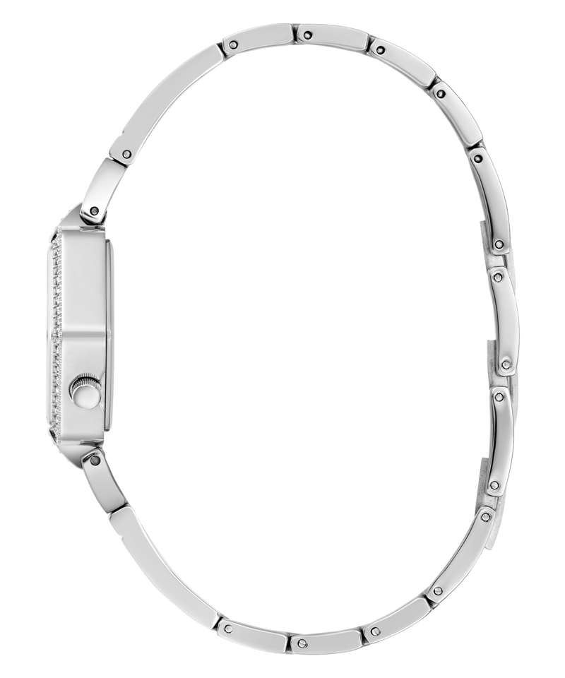 Guess Audrey Polished Silver Tone Case With Crystals Sunray Silver Glitz Dial And Polished Silver Tone Bracelet With Adjustable G Links GW0680L1 Watches Guess 