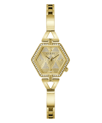Guess Audrey Polished Gold Tone Case With Crystals Sunray Champagne Glitz Dial And Polished Gold Tone Bracelet With Adjustable G Links GW0680L2 Watches Guess 