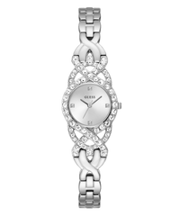 Guess Adorn Polished Silver Tone Case With Crystals Sunray Silver Dial And Polished Silver Tone Bracelet With Adjustable G Links GW0682L1 Watches Guess 