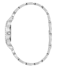 Guess Adorn Polished Silver Tone Case With Crystals Sunray Silver Dial And Polished Silver Tone Bracelet With Adjustable G Links GW0682L1 Watches Guess 