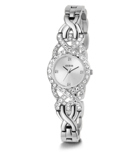 Guess Adorn Polished Silver Tone Case With Crystals Sunray Silver Dial And Polished Silver Tone Bracelet With Adjustable G Links GW0682L1 Watches Guess 