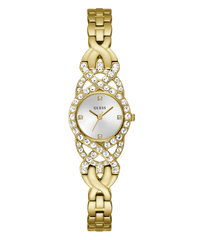 Guess Adorn Polished Gold Tone Case With Crystals Sunray Silver Dial And Polished Gold Tone Bracelet With Adjustable G Links GW0682L2 Watches Guess 