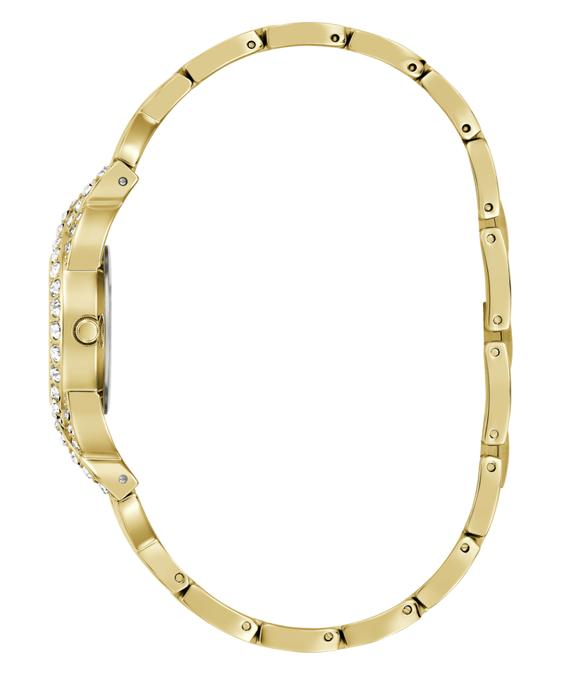 Guess Adorn Polished Gold Tone Case With Crystals Sunray Silver Dial And Polished Gold Tone Bracelet With Adjustable G Links GW0682L2 Watches Guess 