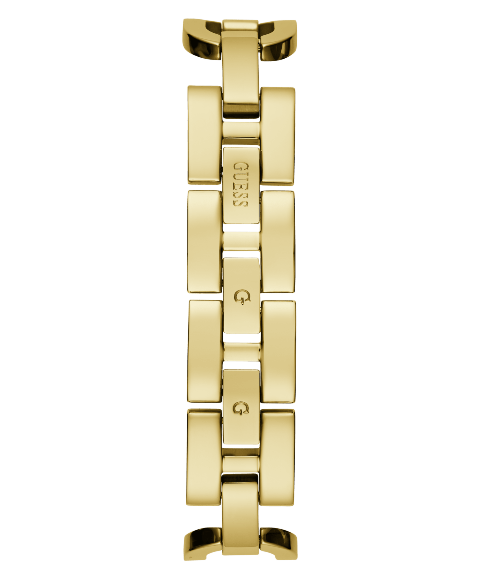 Guess Gia Polished Gold Tone Logo Case With Crystals Sunray Silver Dial And Polished Gold Tone Bracelet With Adjustable G Links GW0683L2 Watches Guess 