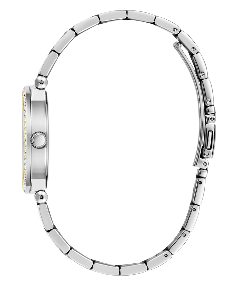 Guess Fawn Polished Two Tone Case With Crystals Sunray Green Dial And Polished Two Tone Bracelet GW0686L2 Watches Guess 