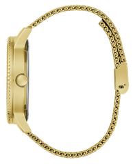 Guess Monarch Polished Gold Tone Case Sunray Black Dial With A Polished Gold Tone Lion And Polished Gold Tone Mesh Bracelet GW0702G1 Watches Guess 