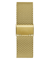 Guess Monarch Polished Gold Tone Case Sunray Black Dial With A Polished Gold Tone Lion And Polished Gold Tone Mesh Bracelet GW0702G1 Watches Guess 
