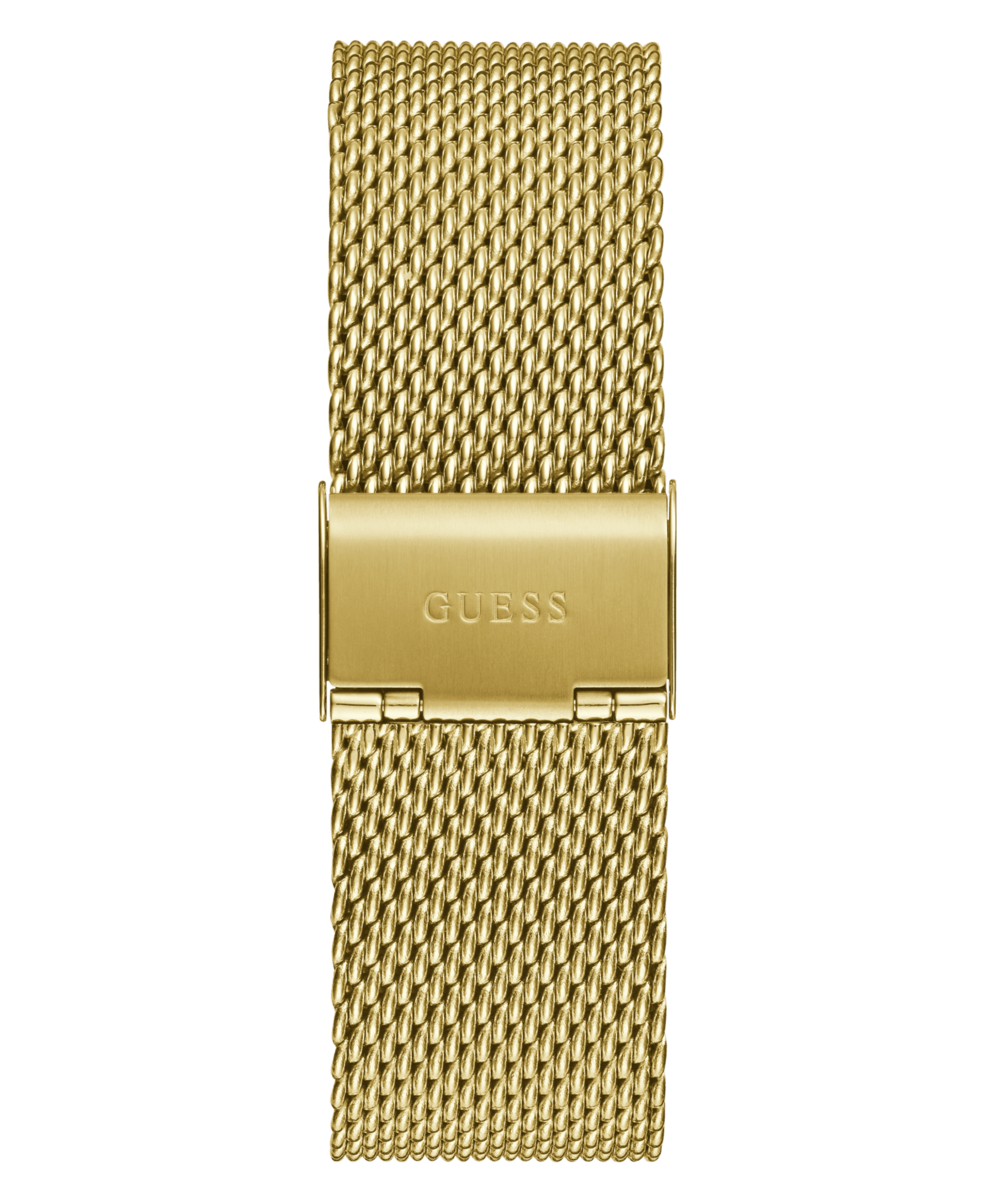 Guess Monarch Polished Gold Tone Case Sunray Black Dial With A Polished Gold Tone Lion And Polished Gold Tone Mesh Bracelet GW0702G1 Watches Guess 