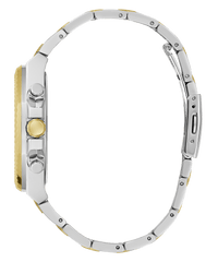 Guess Equity Brushed Silver Tone Case With Polished Gold Tone Bezel With Sunray Glacial Blue Multifunction Dial And Brushed And Polished Two Tone Bracelet GW0703G3 Watches Guess 