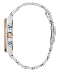 Guess Equity Brushed Silver Tone Case With Polished Rose Gold Tone Bezel With Sunray Navy Multifunction Dial And Brushed And Polished Two Tone Bracelet GW0703G4 Watches Guess 