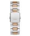 Guess Equity Brushed Silver Tone Case With Polished Rose Gold Tone Bezel With Sunray Navy Multifunction Dial And Brushed And Polished Two Tone Bracelet GW0703G4 Watches Guess 