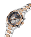 Guess Equity Brushed Silver Tone Case With Polished Rose Gold Tone Bezel With Sunray Navy Multifunction Dial And Brushed And Polished Two Tone Bracelet GW0703G4 Watches Guess 