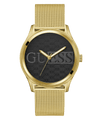 Guess Reputation Polished Gold Tone Case Sunray Black Logo Dial With Polished Gold Tone Mesh Bracelet GW0710G2 Watches Guess 
