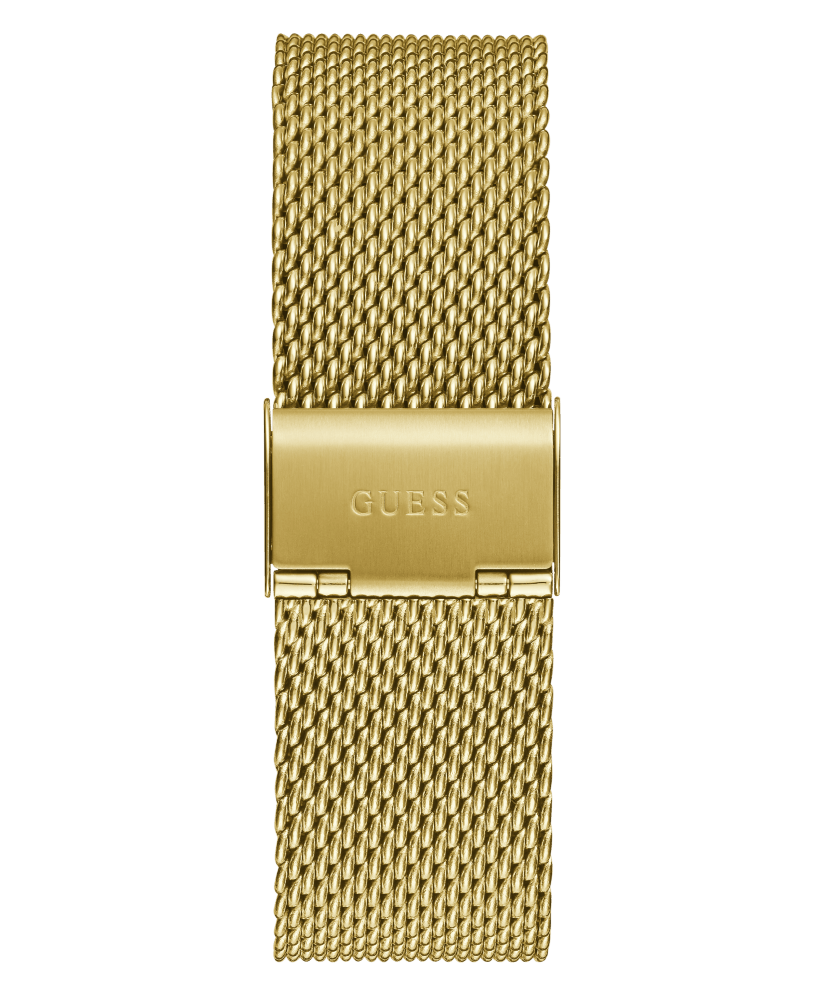 Guess Reputation Polished Gold Tone Case Sunray Black Logo Dial With Polished Gold Tone Mesh Bracelet GW0710G2 Watches Guess 