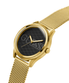 Guess Reputation Polished Gold Tone Case Sunray Black Logo Dial With Polished Gold Tone Mesh Bracelet GW0710G2 Watches Guess 