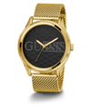 Guess Reputation Polished Gold Tone Case Sunray Black Logo Dial With Polished Gold Tone Mesh Bracelet GW0710G2 Watches Guess 