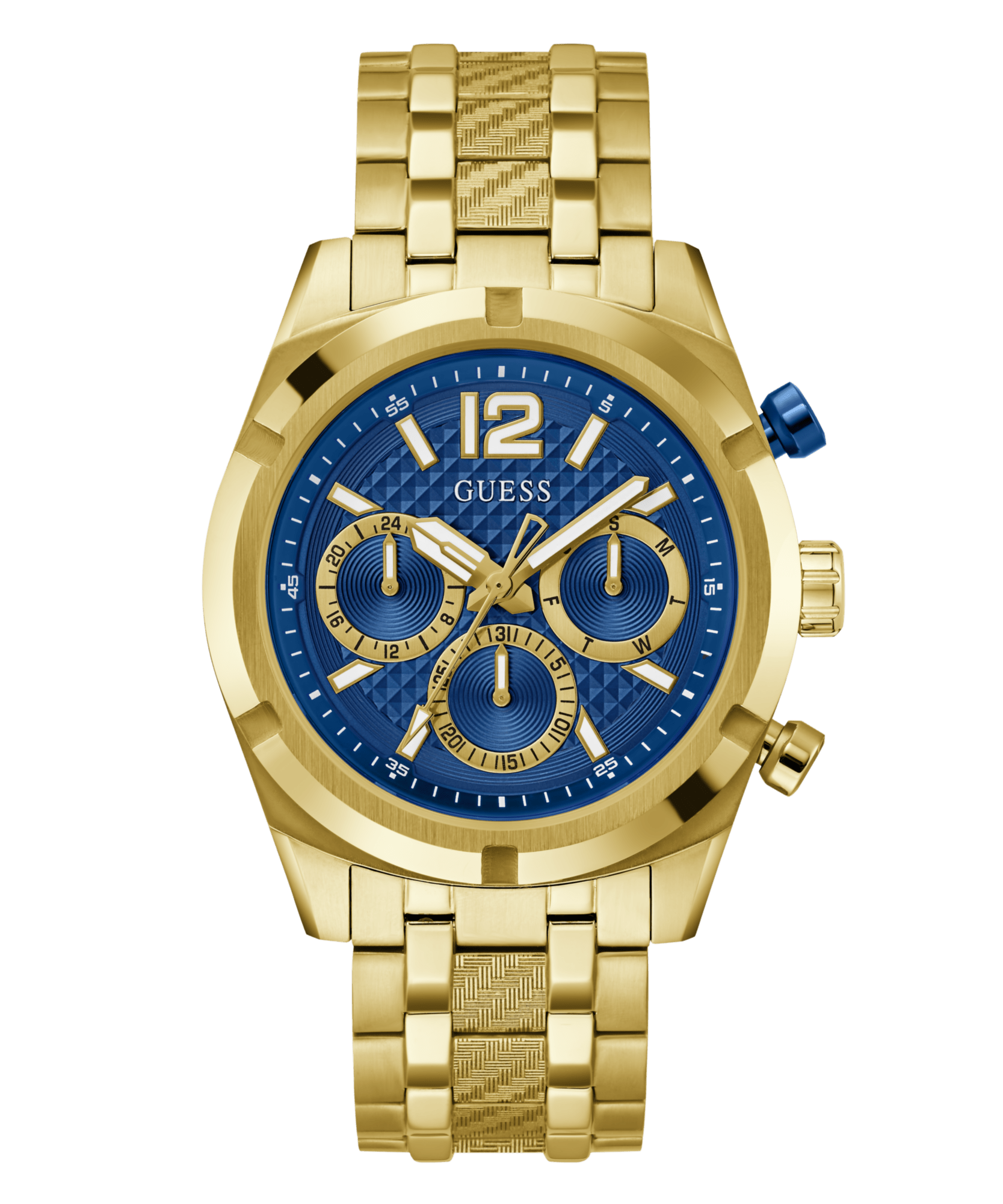 Guess men's chronograph gold bracelet watch discount