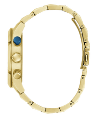 Guess Resistance Brushed Gold Tone Case With Polished Gold Tone Bezel Sunray Blue Multifunction With A Brushed And Polished Gold Tone Bracelet GW0714G2 Watches Guess 