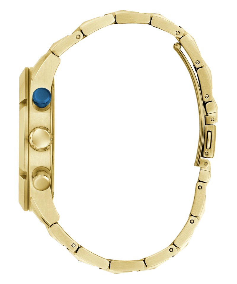 Guess Resistance Brushed Gold Tone Case With Polished Gold Tone Bezel Sunray Blue Multifunction With A Brushed And Polished Gold Tone Bracelet GW0714G2 Watches Guess 