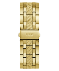 Guess Resistance Brushed Gold Tone Case With Polished Gold Tone Bezel Sunray Blue Multifunction With A Brushed And Polished Gold Tone Bracelet GW0714G2 Watches Guess 