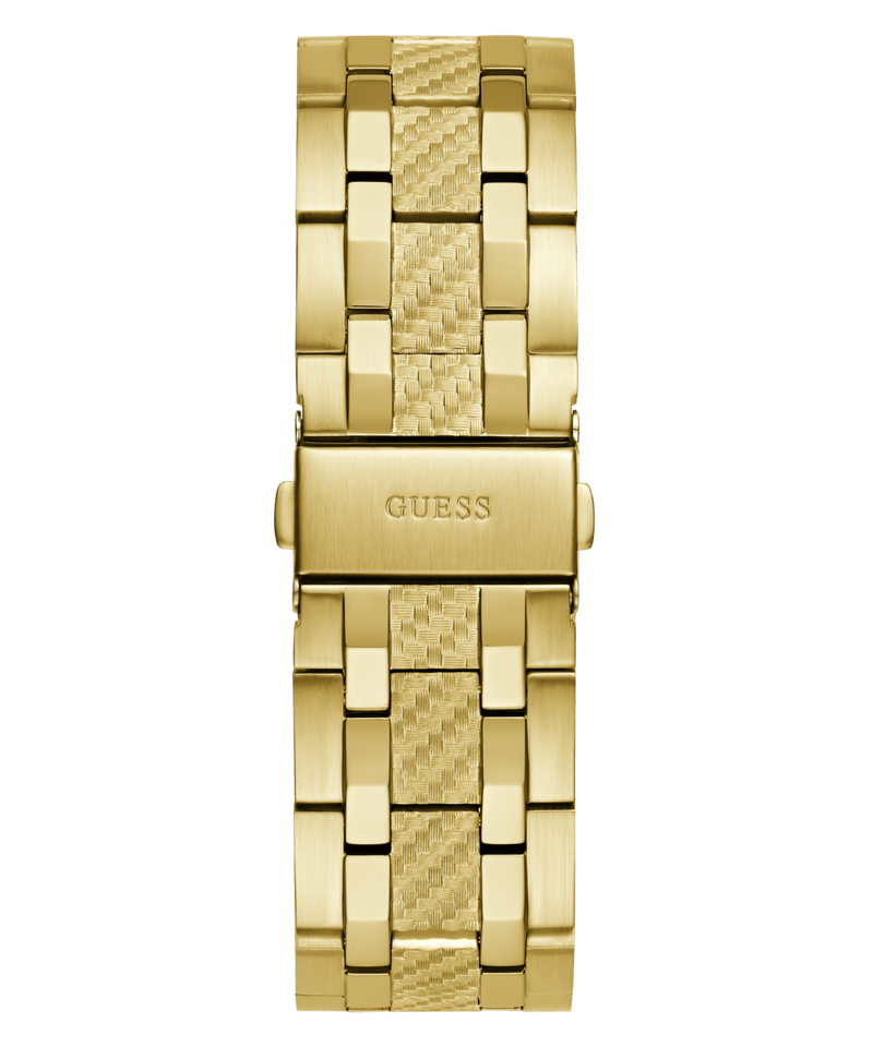 Guess Resistance Brushed Gold Tone Case With Polished Gold Tone Bezel Sunray Blue Multifunction With A Brushed And Polished Gold Tone Bracelet GW0714G2 Watches Guess 