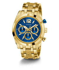 Guess Resistance Brushed Gold Tone Case With Polished Gold Tone Bezel Sunray Blue Multifunction With A Brushed And Polished Gold Tone Bracelet GW0714G2 Watches Guess 