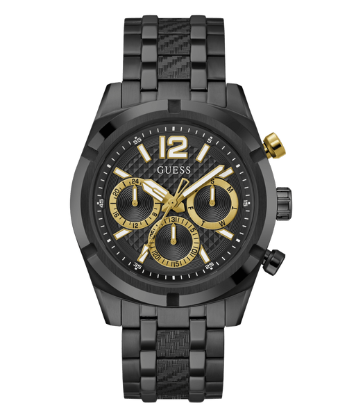 Guess Resistance Brushed Black Case With Polished Black Bezel Sunray Black Multifunction Dial With A Brushed And Polished Black Bracelet GW0714G4 Watches Guess 
