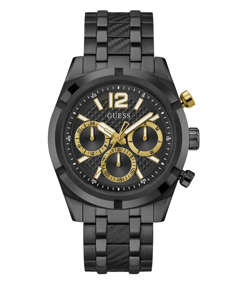 Guess Resistance Brushed Black Case With Polished Black Bezel Sunray Black Multifunction Dial With A Brushed And Polished Black Bracelet GW0714G4 Watches Guess 