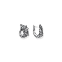 THOMAS SABO Hoop Earrings Crocodile with Stones Silver Blackened Earrings Thomas Sabo 