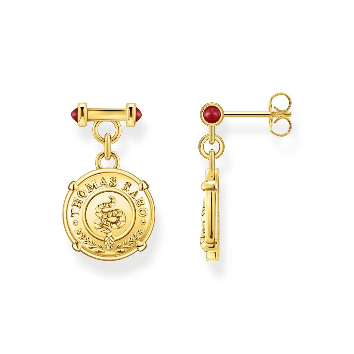 THOMAS SABO Snake Coin Gold Earrings Earrings Thomas Sabo 