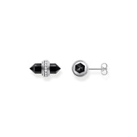 THOMAS SABO Crystal Ear Studs with Onyx Silver Ear Studs THOMAS SABO 
