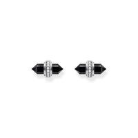THOMAS SABO Crystal Ear Studs with Onyx Silver Ear Studs THOMAS SABO 