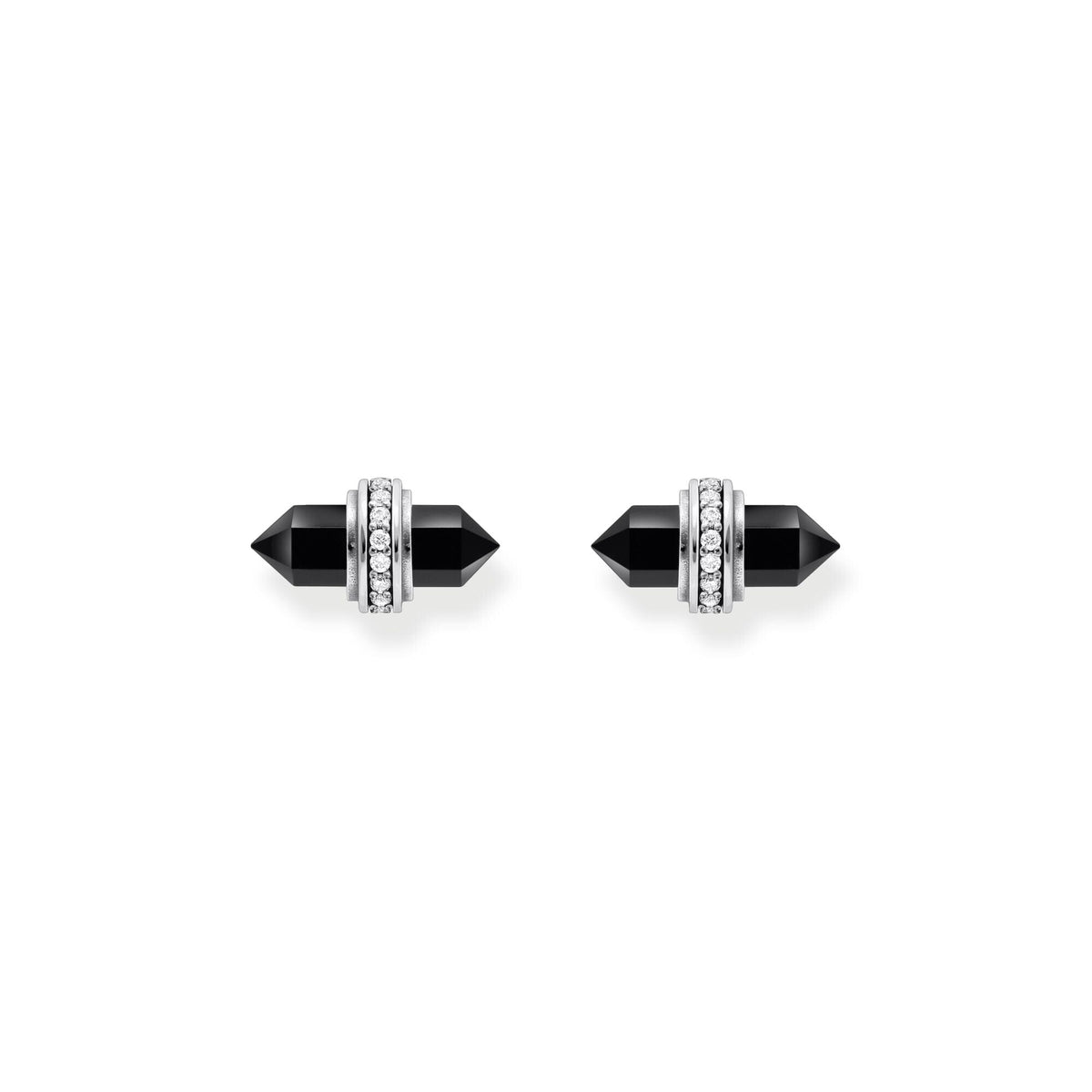 THOMAS SABO Crystal Ear Studs with Onyx Silver Ear Studs THOMAS SABO 