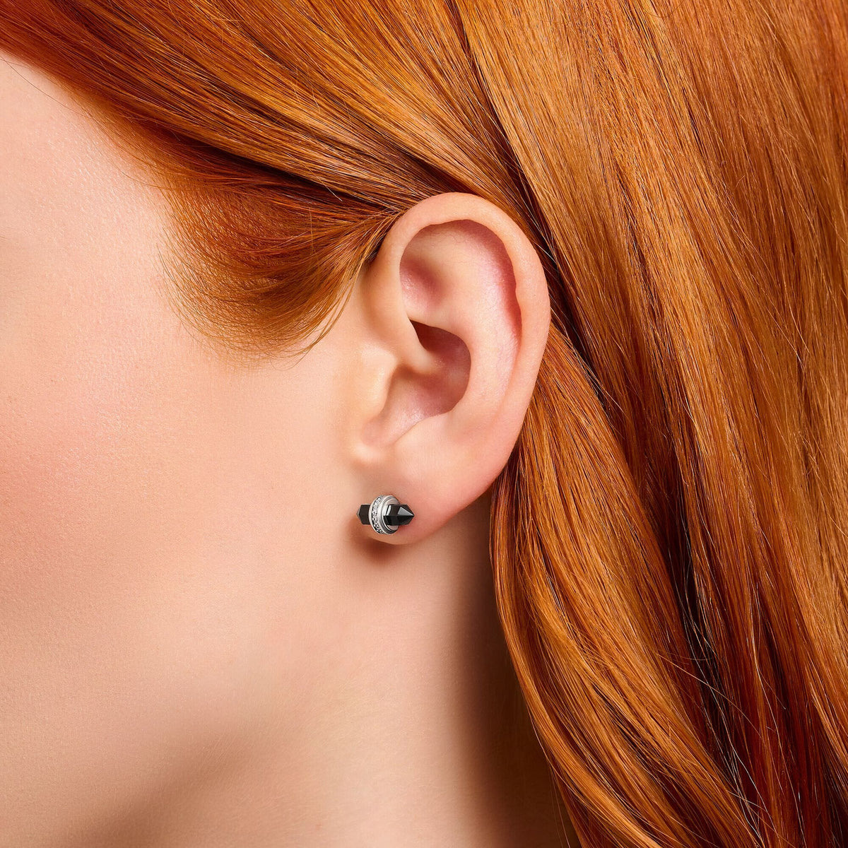 THOMAS SABO Crystal Ear Studs with Onyx Silver Ear Studs THOMAS SABO 